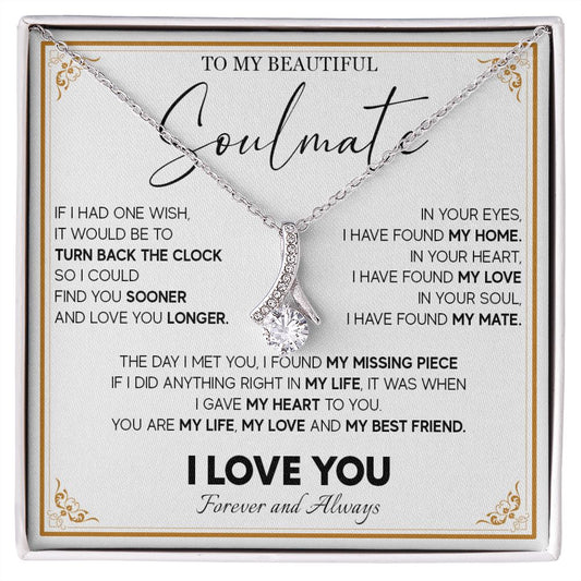 511B To My Beautiful Soulmate Necklace, Gift for Wife, Girlfriend, Anniversary Gift