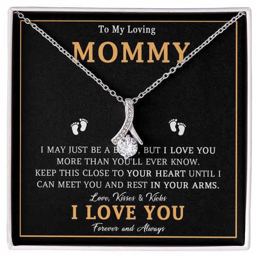 548B To My Mommy Necklace, Baby Feet Design, Mother Necklace, Baby Shower Gifts