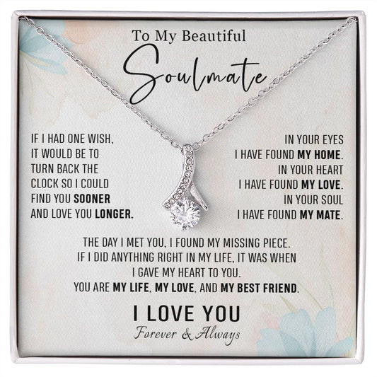 562B To my Soulmate Necklace, Birthday Gifts for Her, Love Gifts for Wife Girlfriend