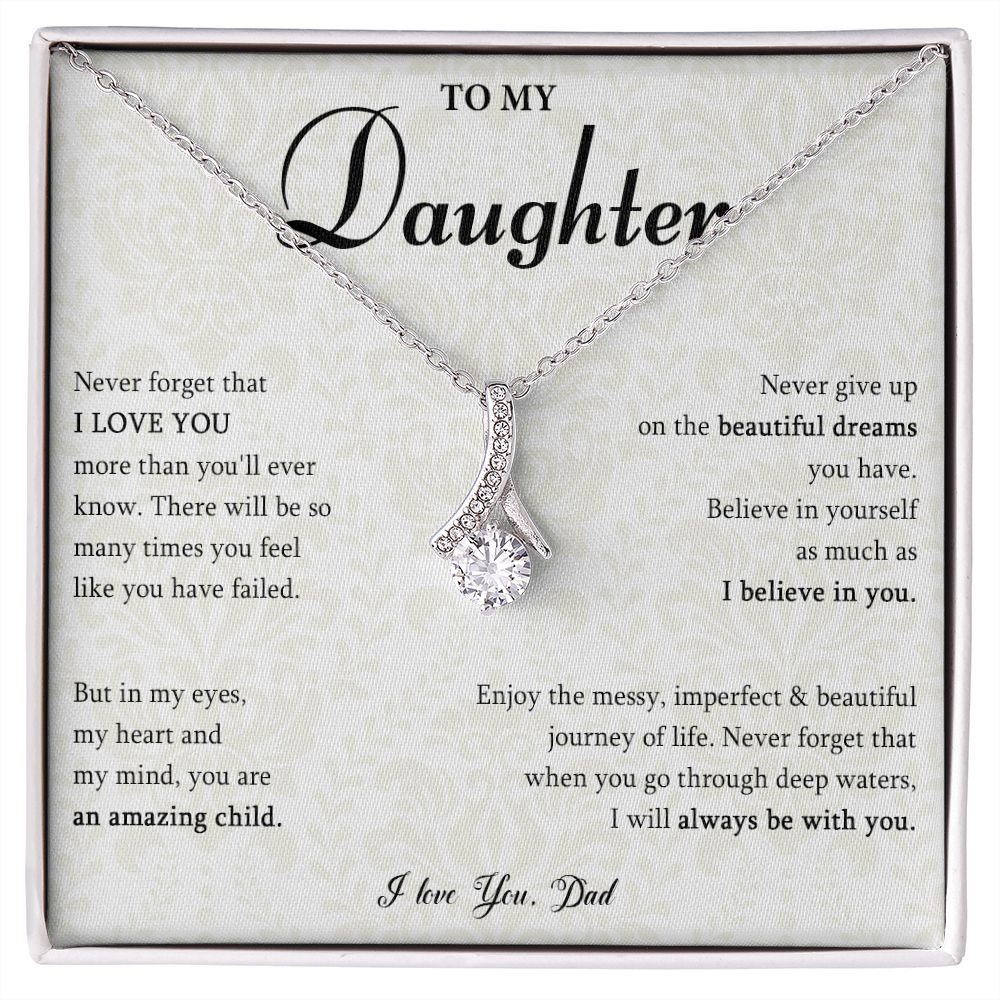 528B Gift for Daughter from Dad, To My Daughter Necklace, Daughter Birthday Gift