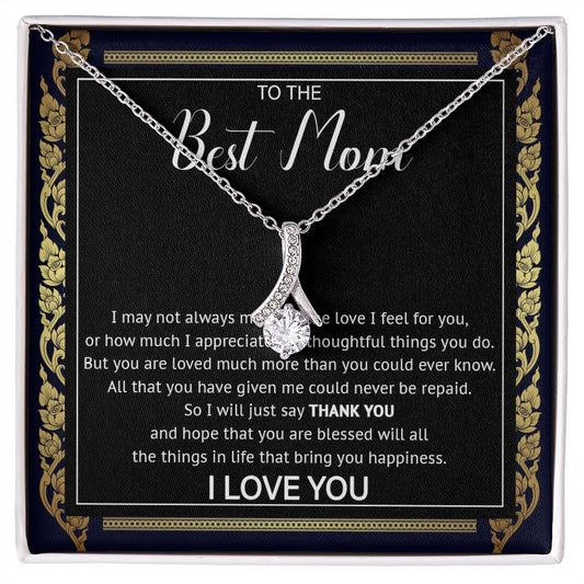 503B To My Best Mom Necklace, Gift For Mom Present For Mom Gifts from Son or Daughter