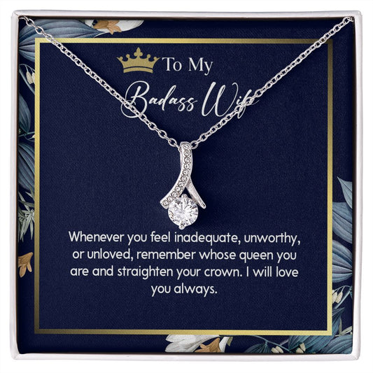 600B To My Badass Wife, Gift For Wife, Necklace Gift For Wife Valentine Gift For Wife