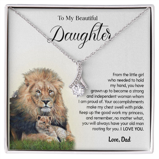620B To My Daughter Necklace From Dad, Birthday Gift, Father Daughter Gift, Holiday