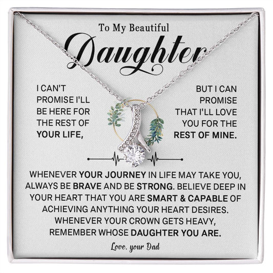 543B To My Daughter Necklace, Birthday Gift For Daughter from Dad, Daughter Necklace
