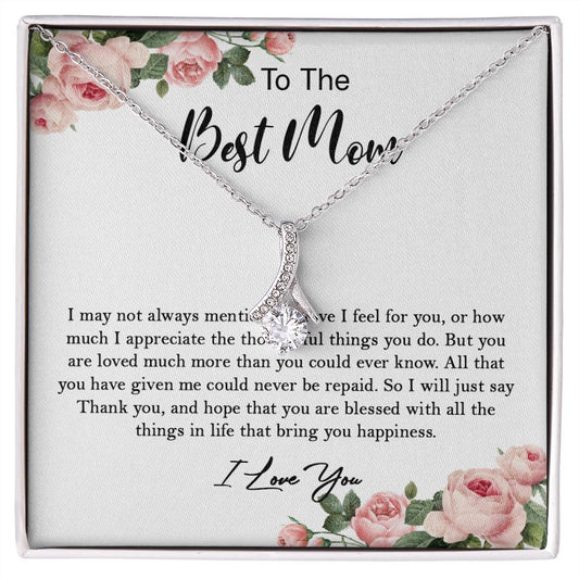 633B To My Mom Necklace,Mama, Birthday Gift From Son/Daughter For Birthday,I Love Mom
