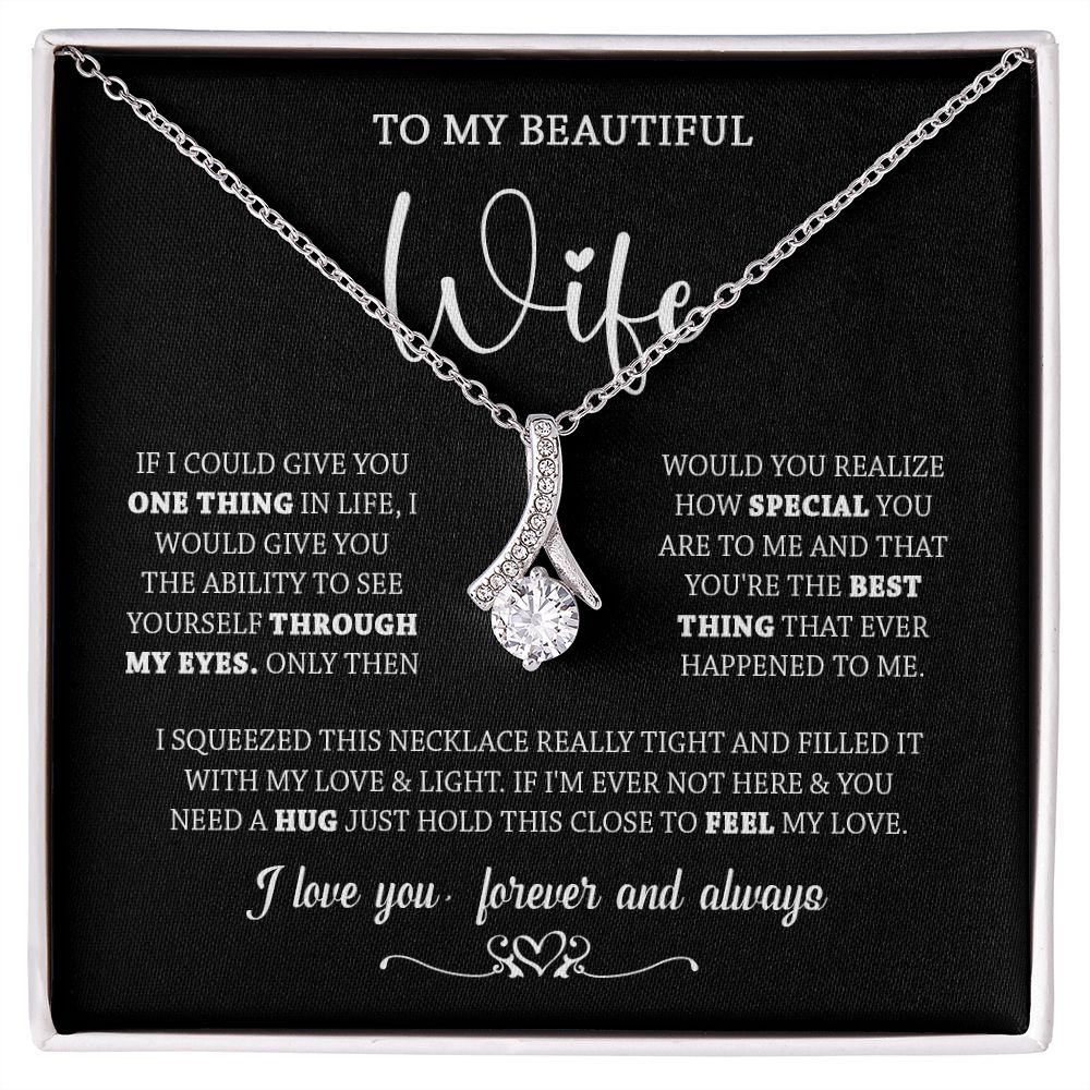 437B To My Wife Necklace, Necklace Gifts For Wife From Husband, Birthday Xmas Gift