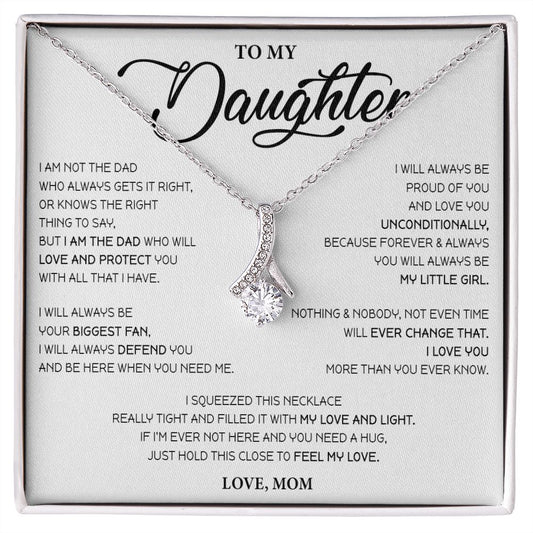 501A To My Daughter Necklace, Love Knot Pendant Necklace, Daughter Gift from Mom