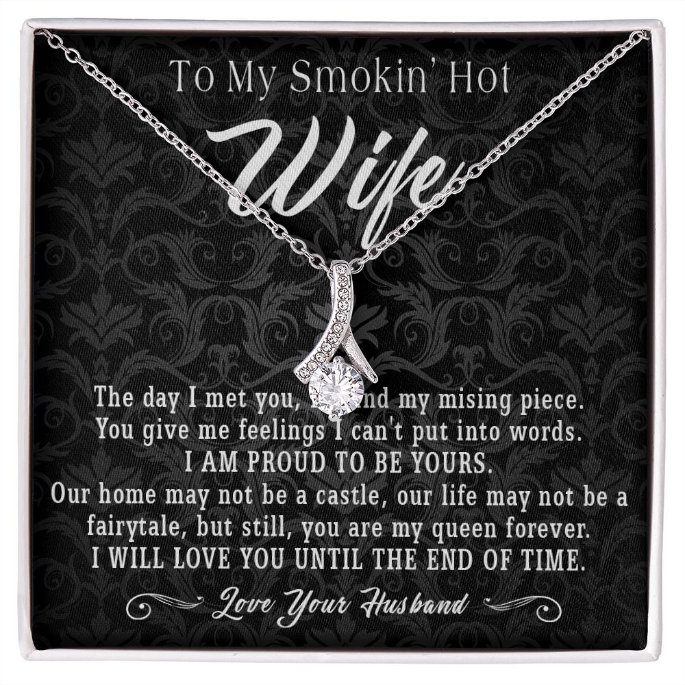 95B To My Smokin Hot Wife Necklace, Anniversary Birthday Gift for Wife From Husband