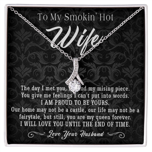 95B To My Smokin Hot Wife Necklace, Anniversary Birthday Gift for Wife From Husband