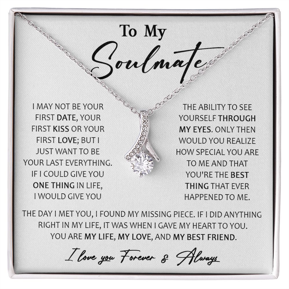 457B To My Soulmate Necklace, Birthday, Xmas Gift For Wife, Girlfriend From Husband