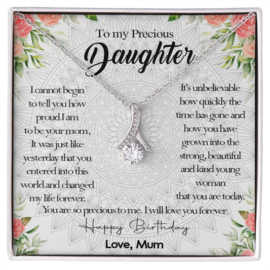 395B To My Daughter Precious Necklace, Birthday Gift Necklace From Mum, Necklace Gift