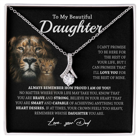 629B To My Daughter Necklace,Always Remember Lion Necklace Gift For Daughter From Dad