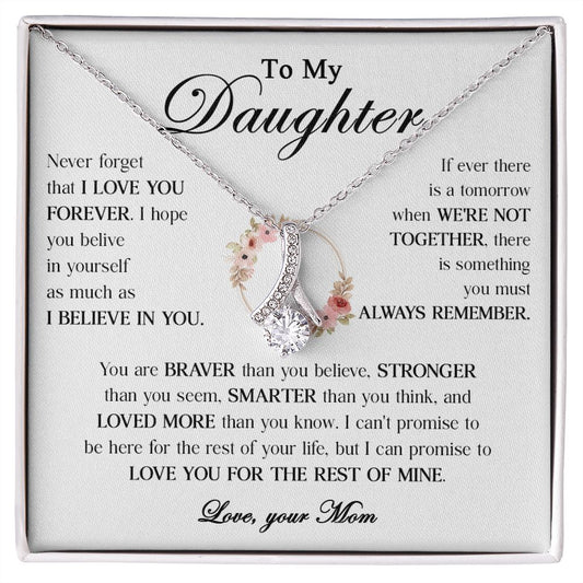 456B To My Daughter Necklace, Gift From Mom For Daughter, Gift Birthday, Christmas