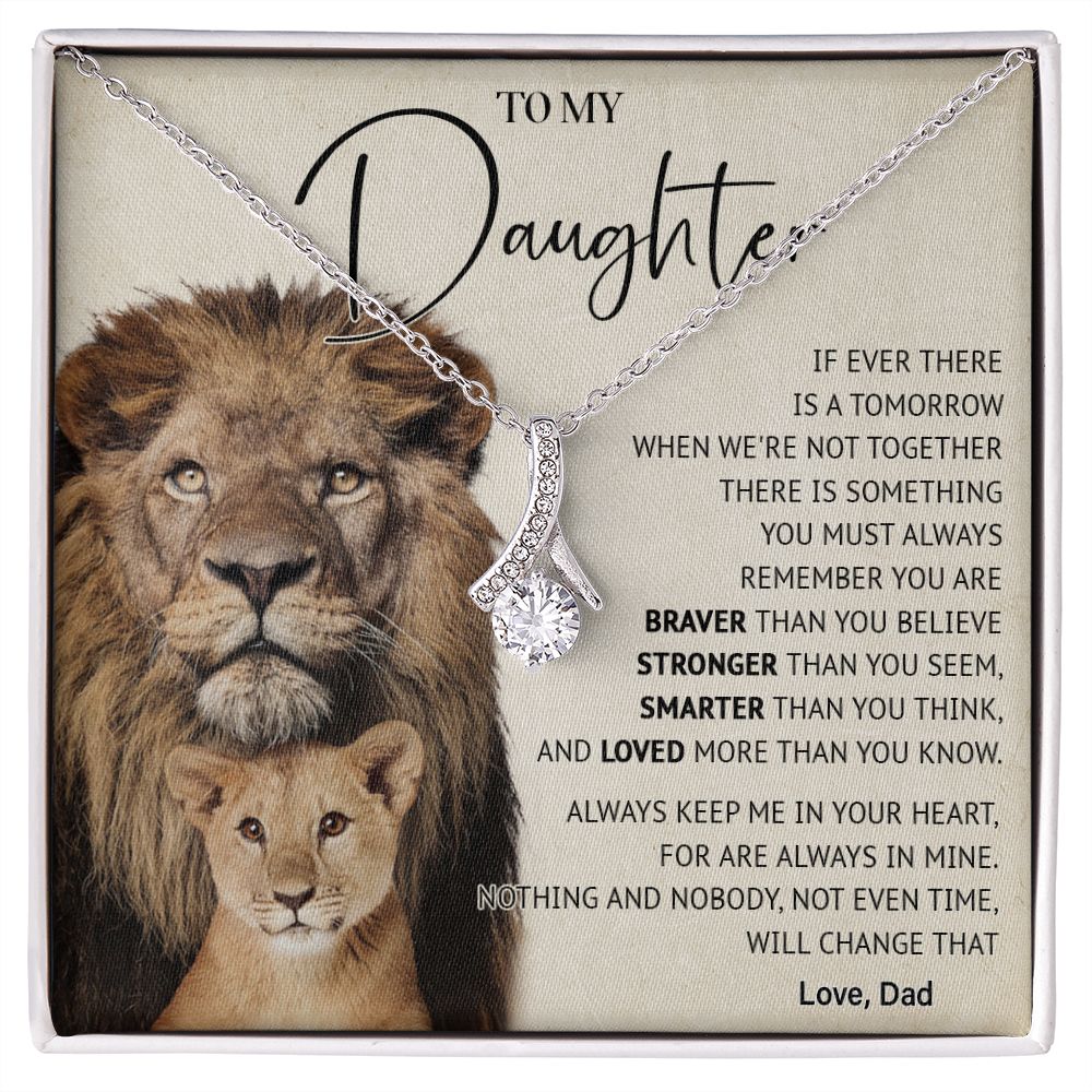 506B To My Daughter Necklace, Gift For Daughter From Dad, Lion Father Gift, Love Gift