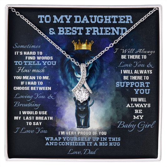 391B Lion To My Daughter & Best Friend Necklace, Xmas Gift For Daughter From Dad