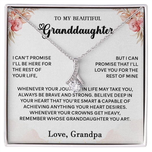 434B To My Granddaughter Necklace, Birthday Gift For Granddaughter, Christmas Gifts