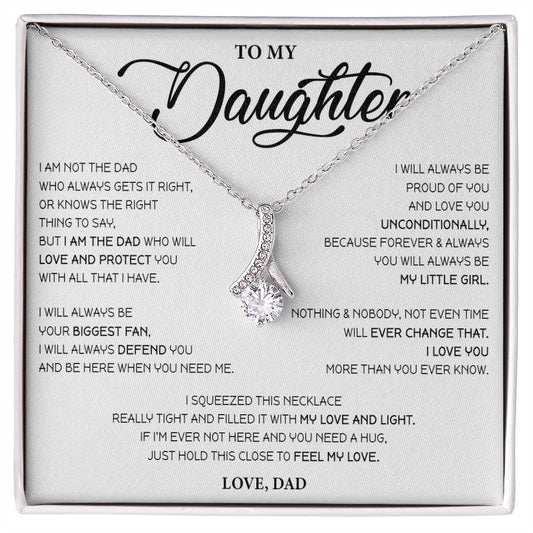 500B To My Daughter Necklace, Love Knot Pendant Necklace, Daughter Gift from Dad