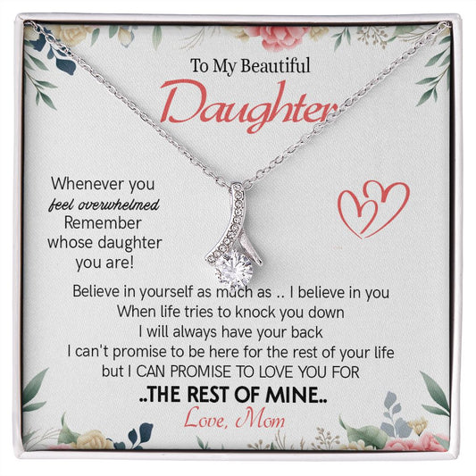 426B To My Beautiful Daughter Necklace From Mom On Graduation, Birthday, Holiday