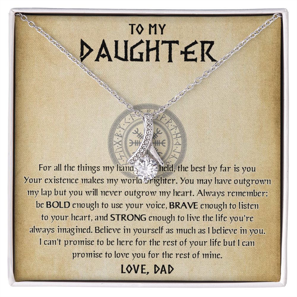 567B To My Daughter Necklace, Viking Daughter Gift from Dad, Birthday Gifts Jewelry