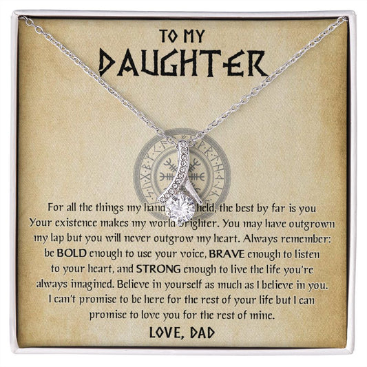567B To My Daughter Necklace, Viking Daughter Gift from Dad, Birthday Gifts Jewelry
