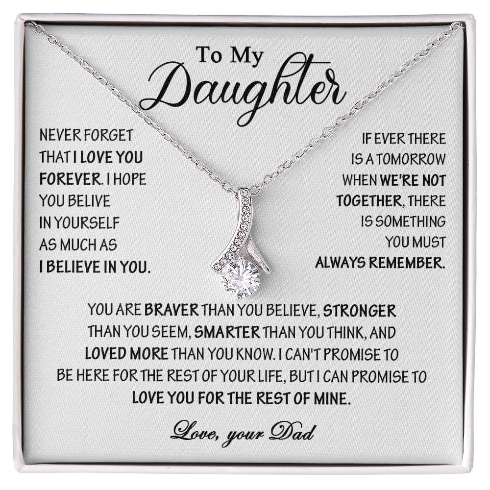 432B To My Daughter Necklace, Daughter Father Necklace, Gift Birthday, Xmas From Dad