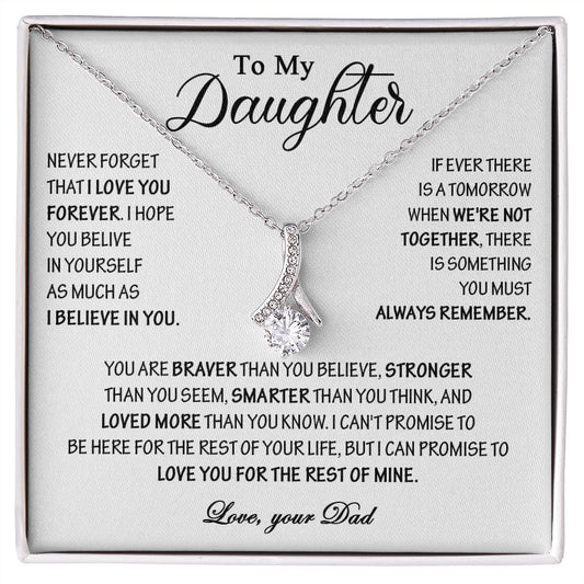 432B To My Daughter Necklace, Daughter Father Necklace, Gift Birthday, Xmas From Dad