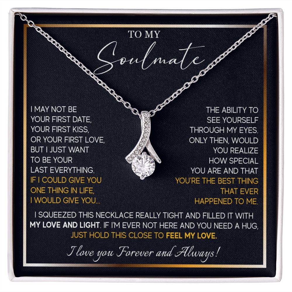 560B To My Soulmate Necklace, Couples in Love Gifts, Jewelry Romantic Gifts For Wife
