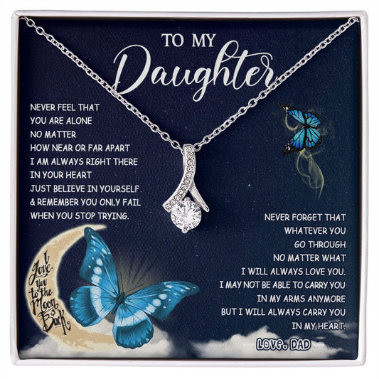 475B To My Daughter Necklace Father to Daughter Birthday Graduation Gift from Dad