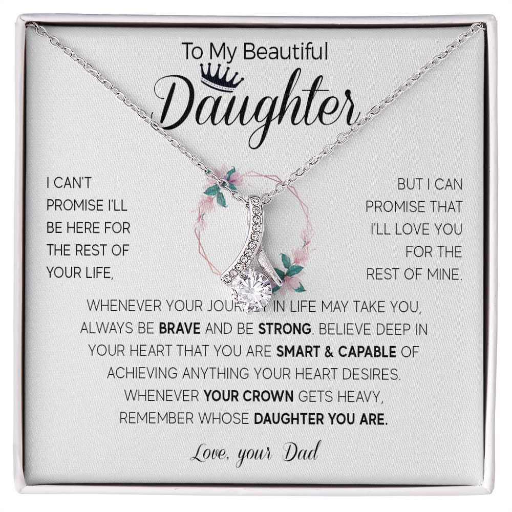 565B To My Daughter Necklace, Daughter Birthday Gifts For Daughter from Dad, Father