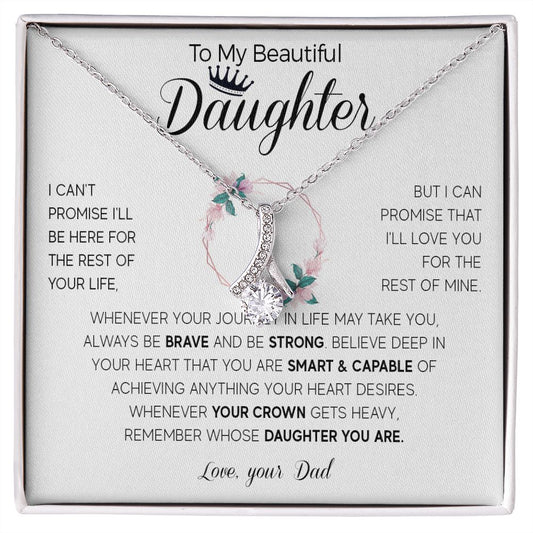 565B To My Daughter Necklace, Daughter Birthday Gifts For Daughter from Dad, Father