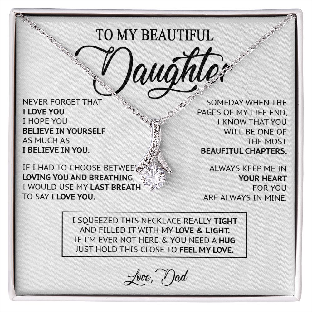 479B To My Daughter Necklace, Birthday Gift For Daughter From Dad, Xmas Gifts for Her