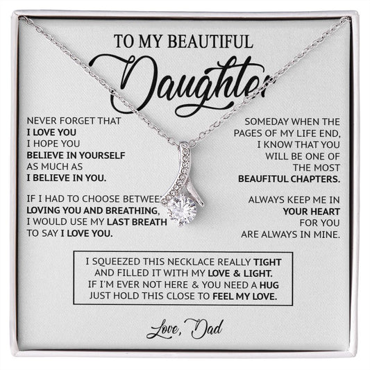 479B To My Daughter Necklace, Birthday Gift For Daughter From Dad, Xmas Gifts for Her