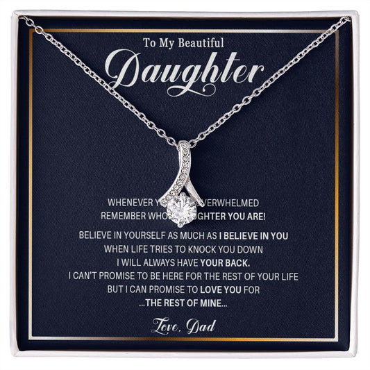 485B To My Daughter Necklace, Christmas Birthday Gift from Dad, I Love You Daughter