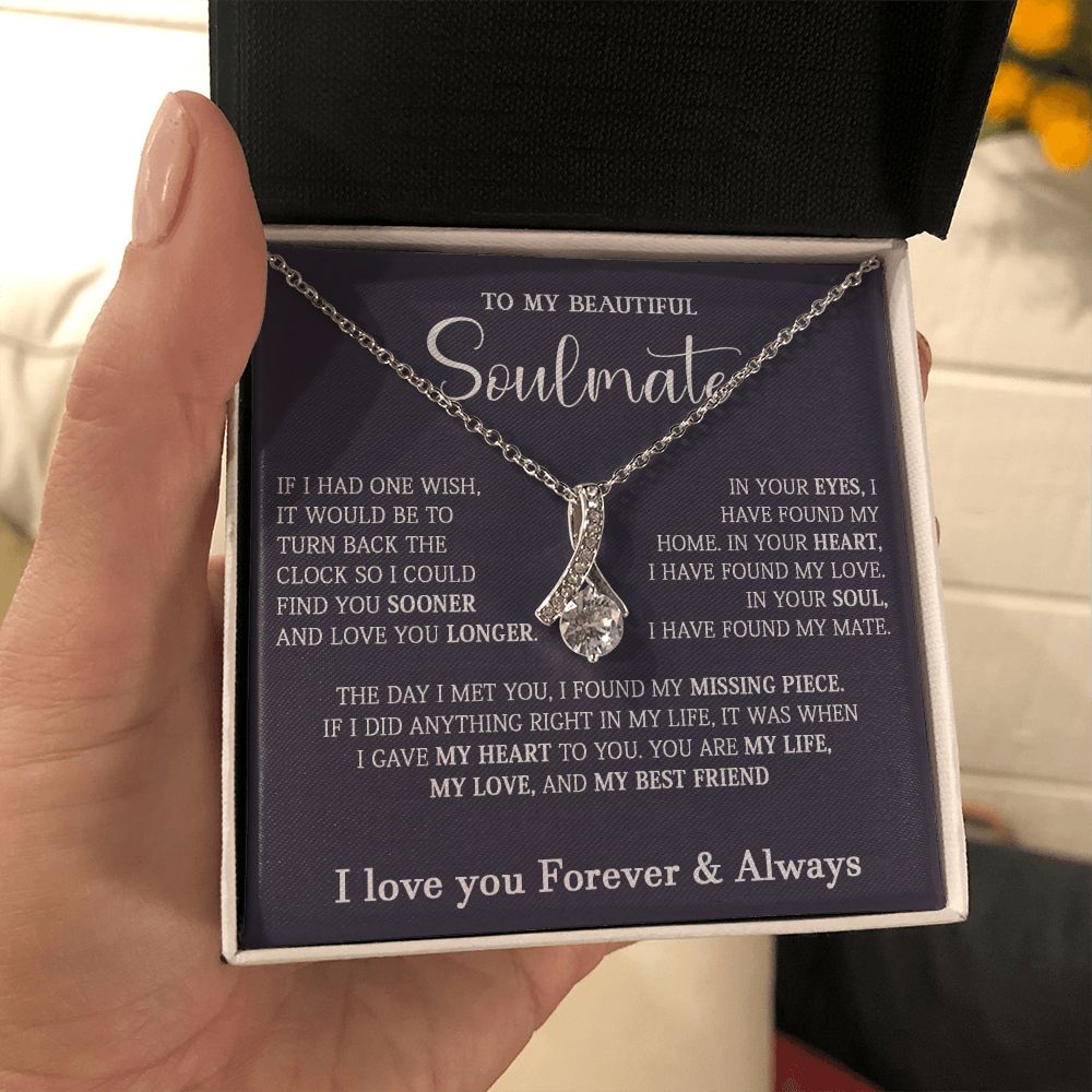 467B To My Soulmate Necklace, Holiday Gift For Wife Girlfriend From Husband,Xmas Gift