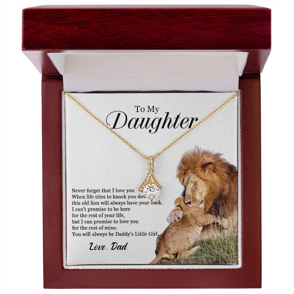 447B To My Daughter Necklace, Gift For Daughter From Dad, Daughter Father Lion, Xmas