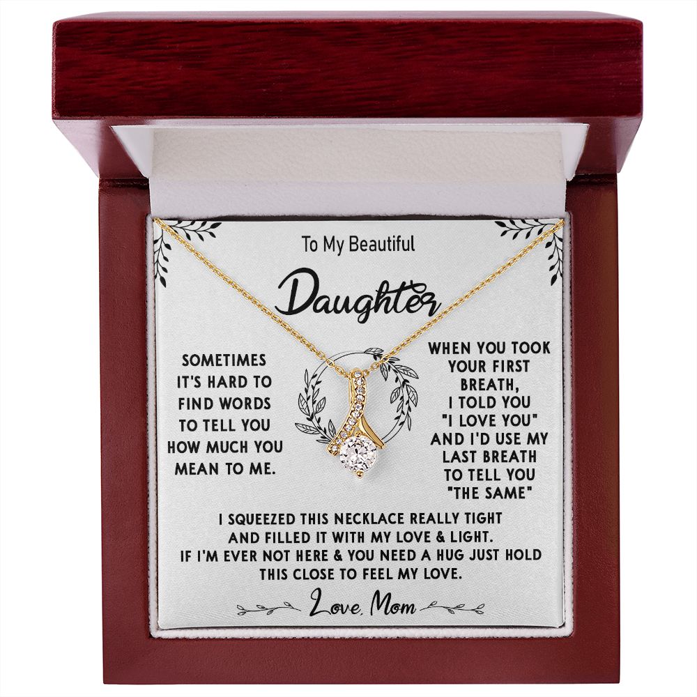 112B To My Beautiful Daughter Necklace, Daughter Mother Necklace, Gift Xmas From Mom