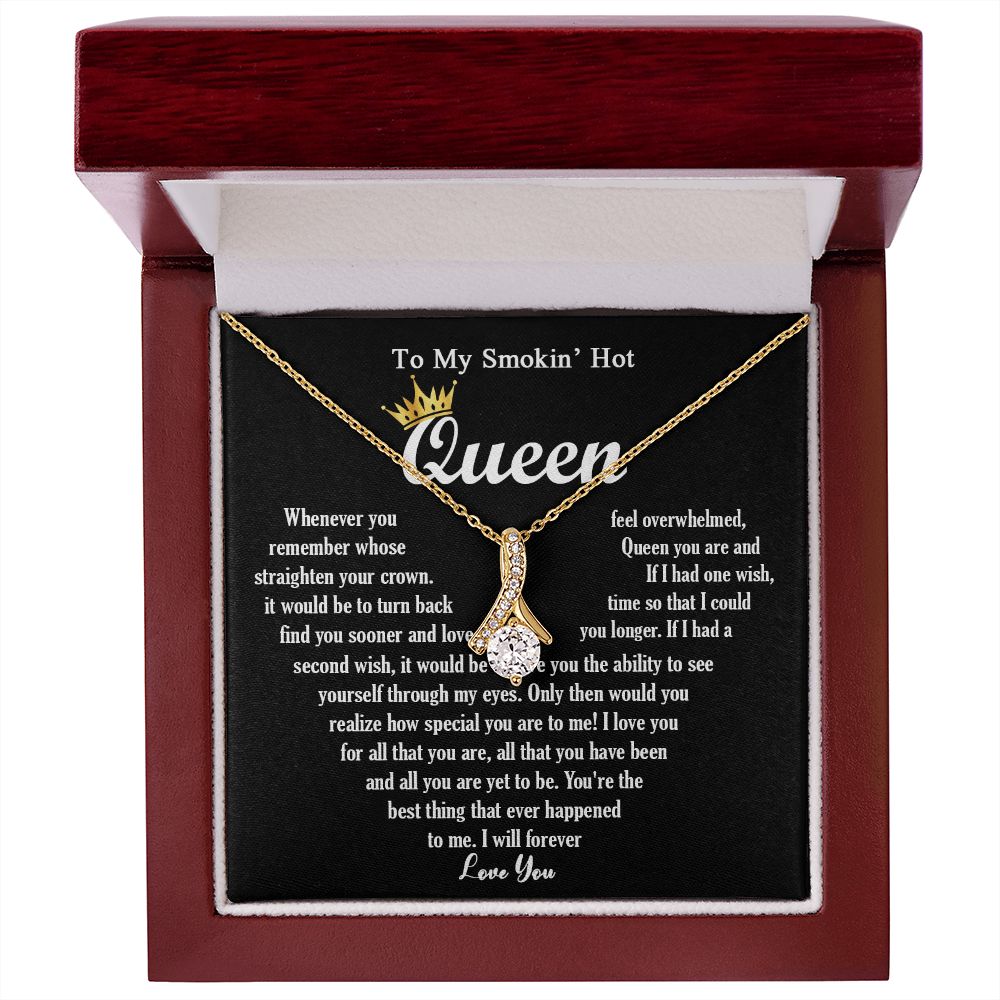 444B To My Smokin Hot Queen Crown Necklace Gift For Wife Soulmate Valentines Day Gift