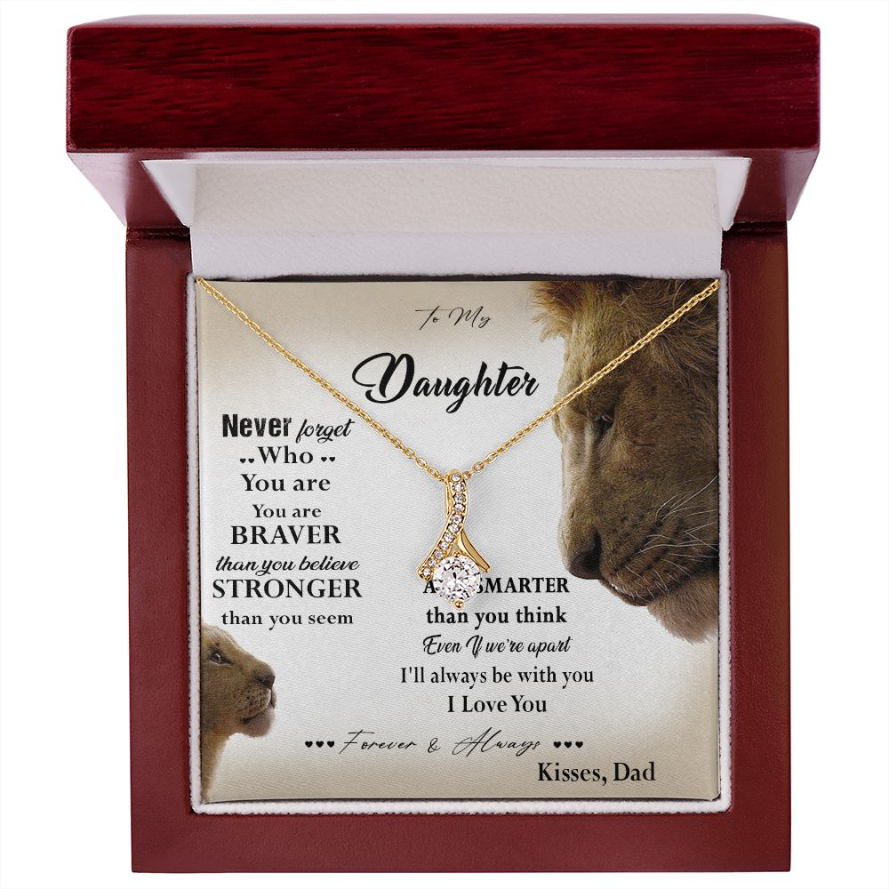 381B Lion Necklace, To My Daughter Necklace,I Love You Forever & Always Gift From Dad