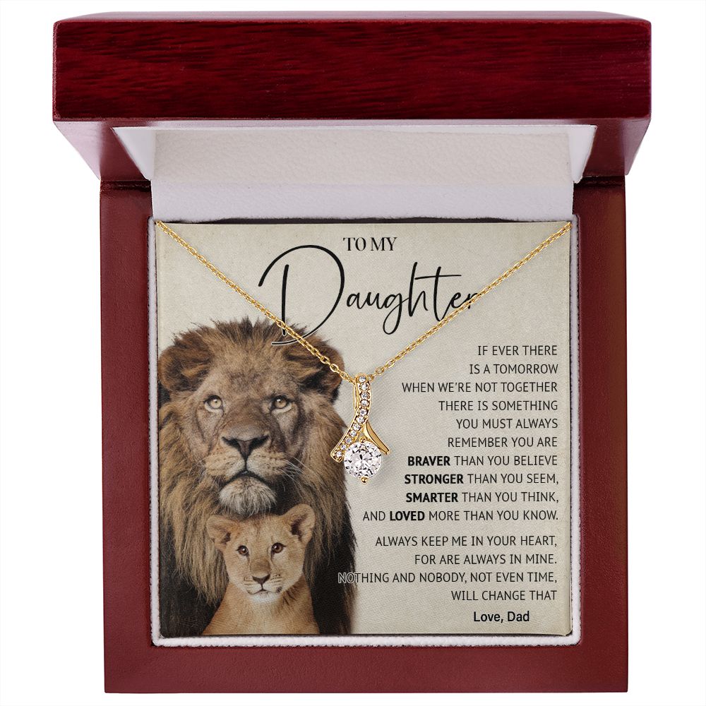 506B To My Daughter Necklace, Gift For Daughter From Dad, Lion Father Gift, Love Gift