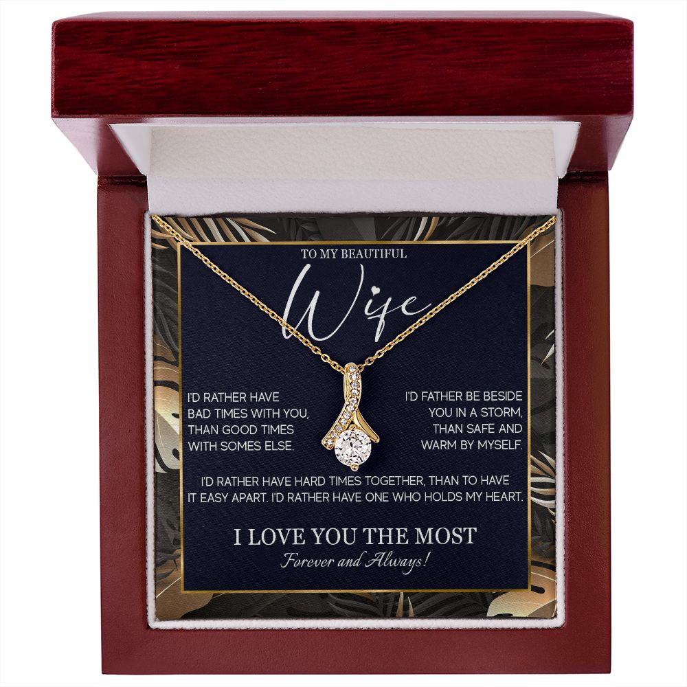 554B Gifts For Wife Romantic, Wife Birthday Gifts, To My Wife Necklace From Husband