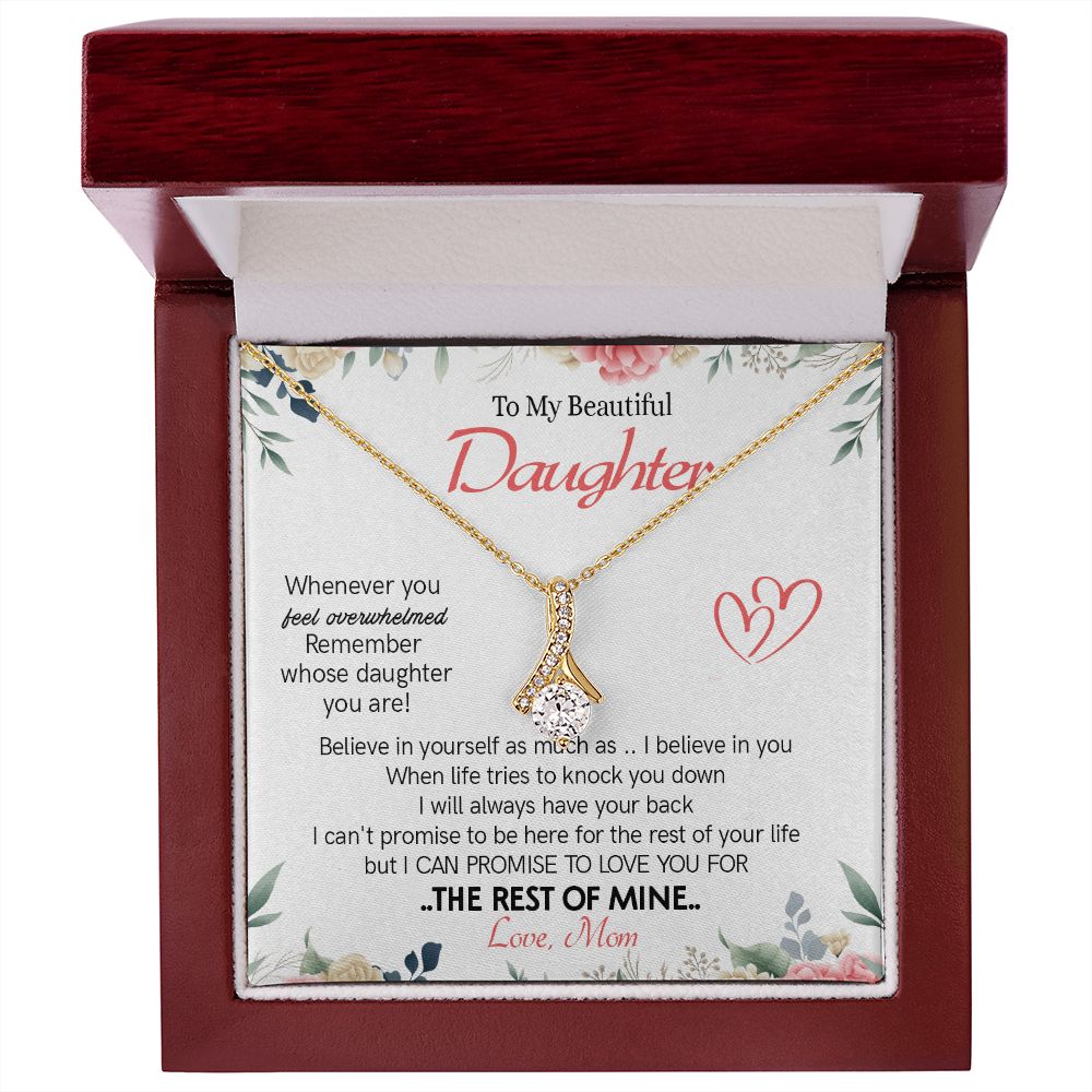 426B To My Beautiful Daughter Necklace From Mom On Graduation, Birthday, Holiday