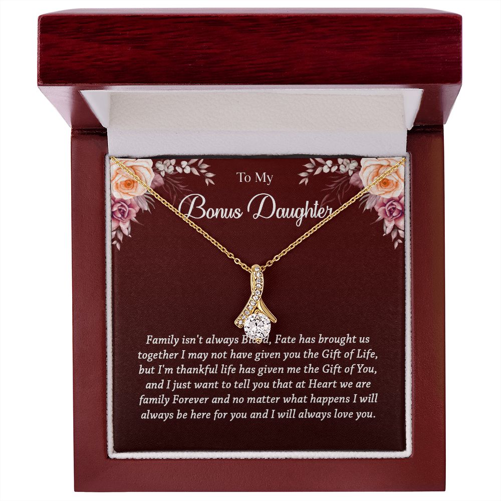 631B To My Bonus Daughter Necklace, Best Birthday Christmas Gift, Bonus Daughter Gift
