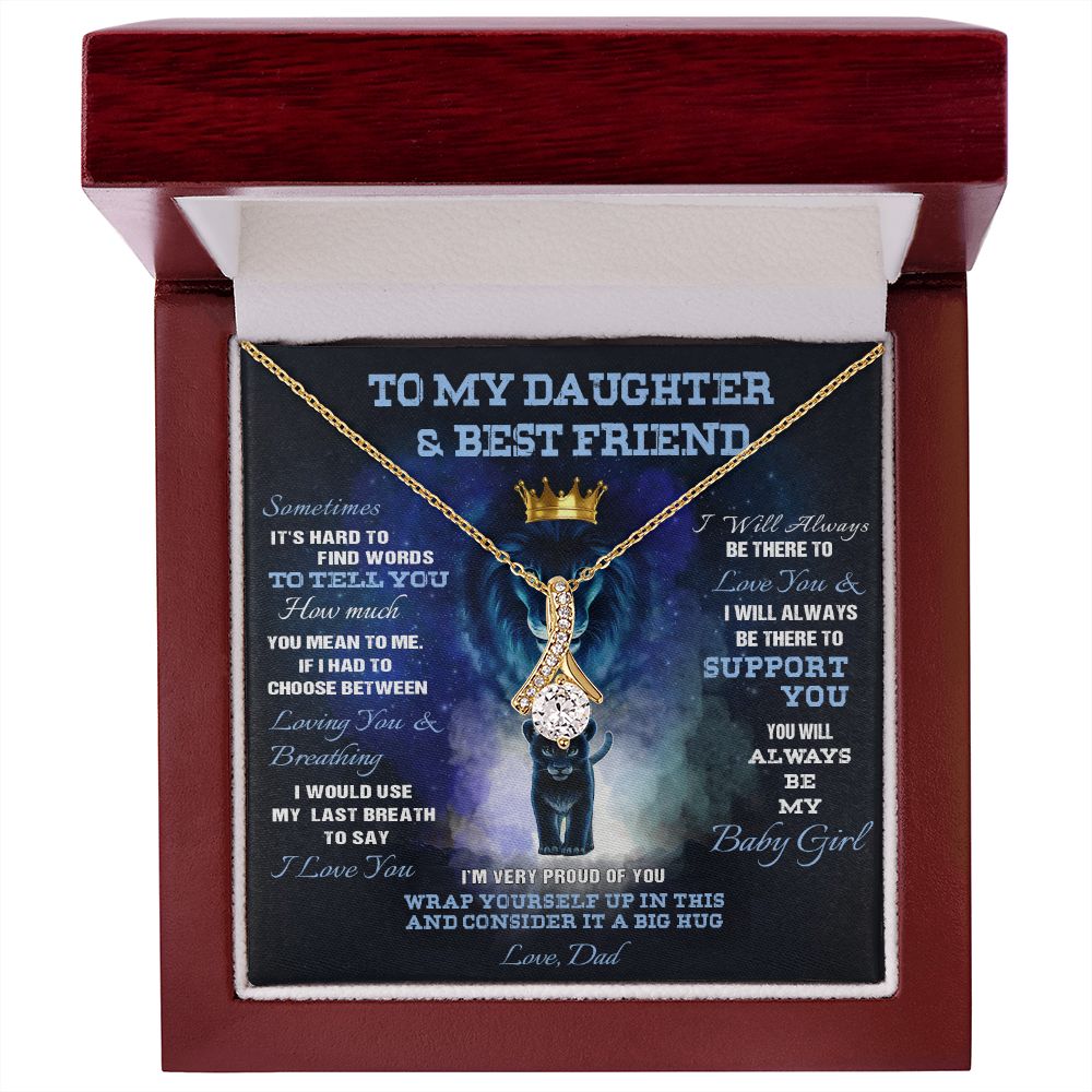 391B Lion To My Daughter & Best Friend Necklace, Xmas Gift For Daughter From Dad