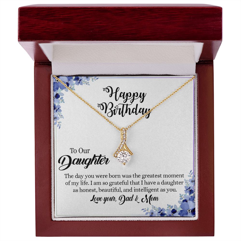 394B To My Daughter Necklace, Xmas Birthday Gift For Daughter From Dad & Mom