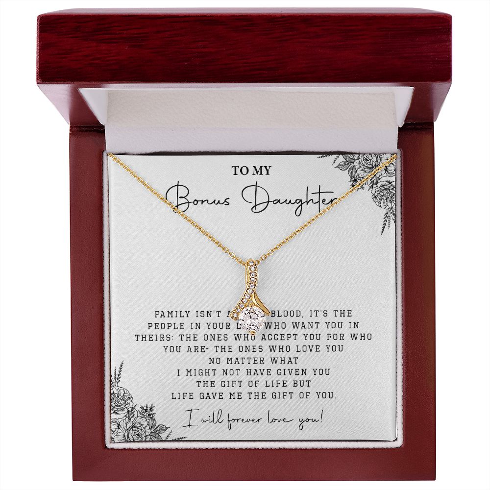 534B Step Daughter Gift, Bonus Daughter Necklace, Blended Family Stepdaughter Gift