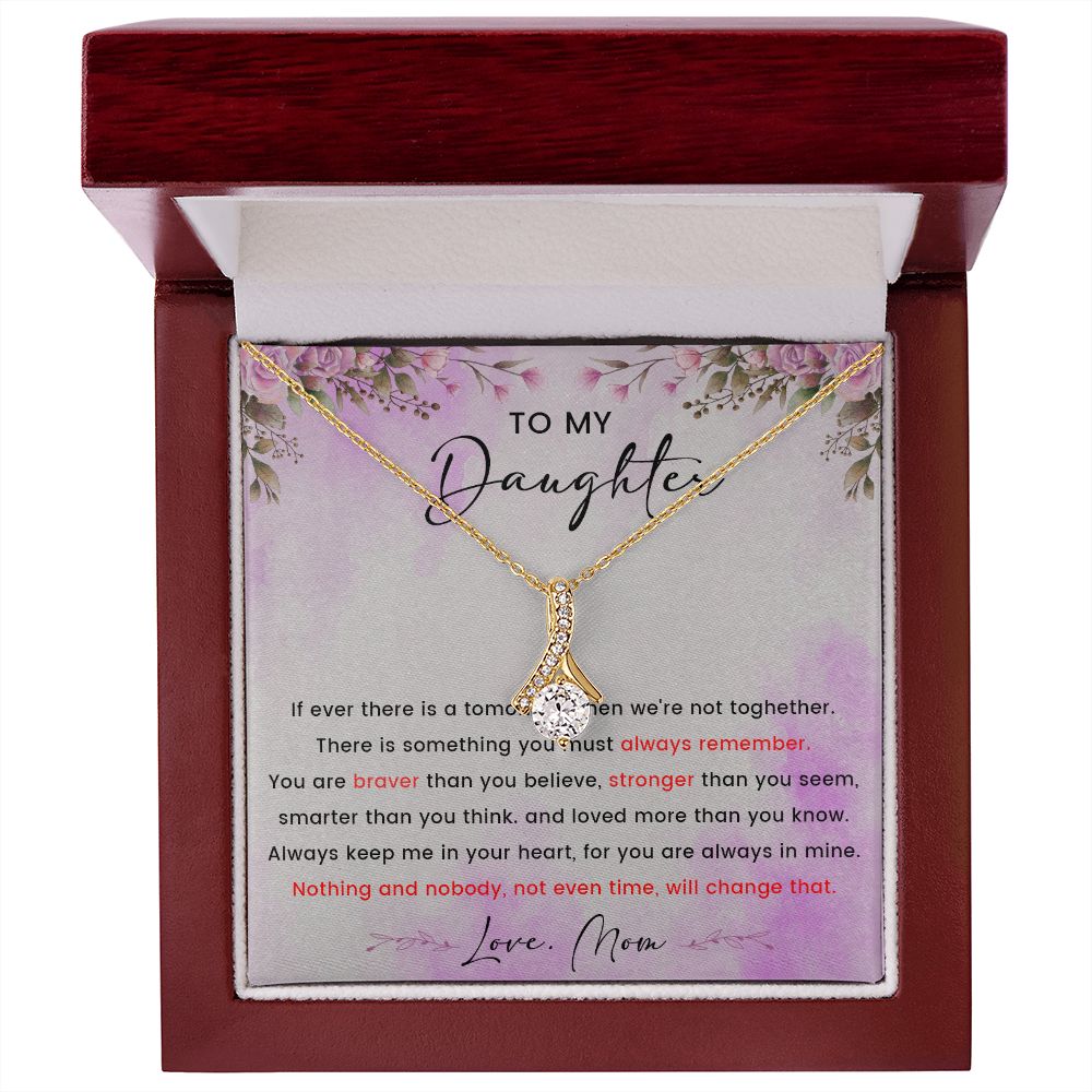 58D To My Daughter Necklace, Love Knot Necklace, Daughter Necklace From Mom