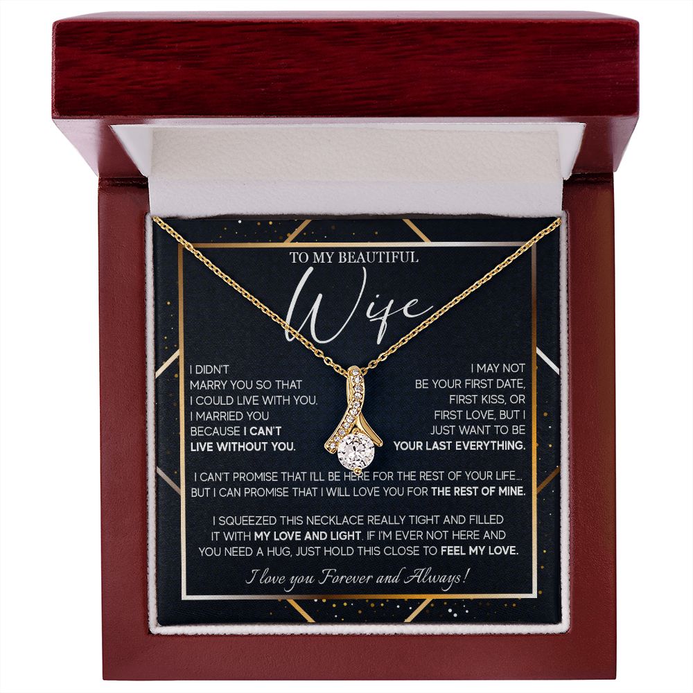 491B To My Beautiful Wife Necklace From Husband, Jewelry For Women, Birthday Gifts