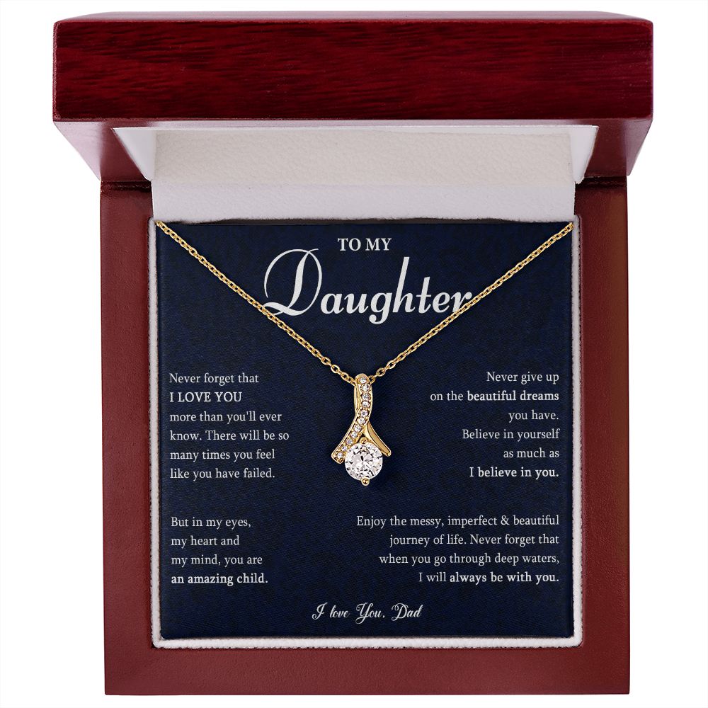 530B To My Daughter Necklace, Gift for Daughter from Dad, Daughter Love Necklace Gift