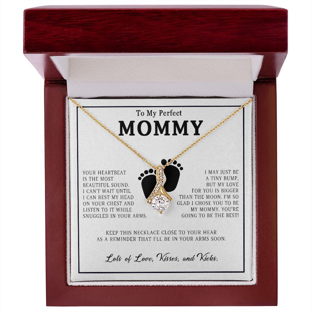 579B New Mom Necklace, Gift from Baby Bump, Baby Shower Party Gifts, Mother Necklace
