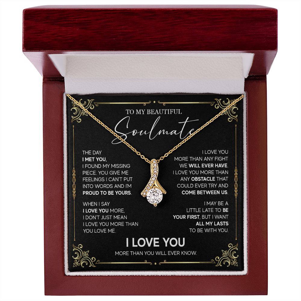 498B To My Soulmate Knot Necklace, Soulmate Necklace Gift, Birthday Gifts for Womens